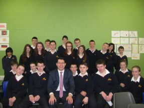 RM with the CSPE class of Scoil Ui Mhuiri, Dunleer, Co Louth.
