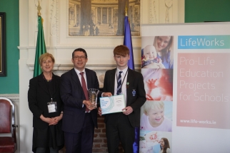 With Geraldine Ahern from the LifeWorks organisation and James Tourish for the Life Advocates Awards Essay Competition